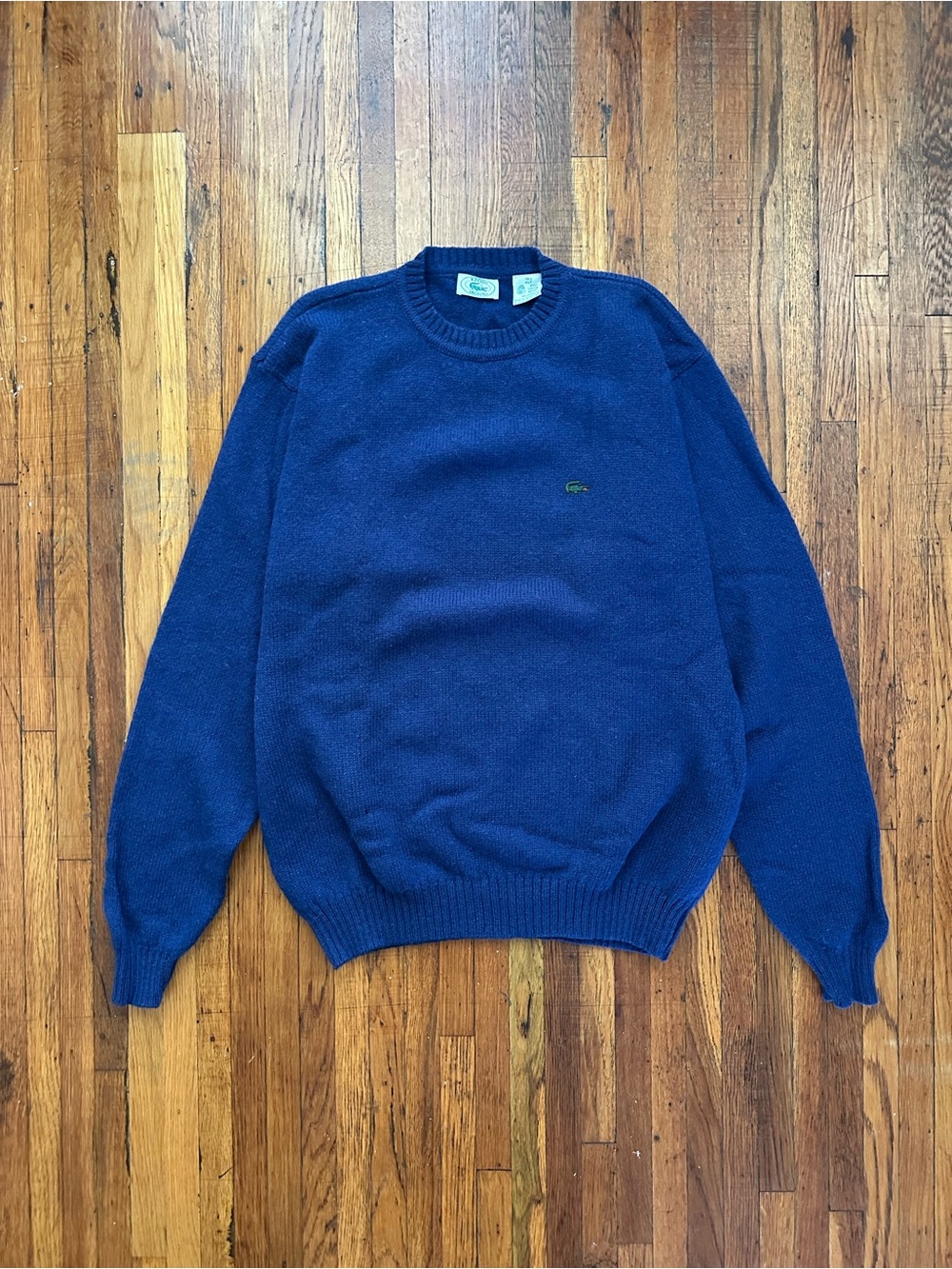 VINTAGE Izod Lacoste 100% Wool Men's Blue Crewneck Sweater Size XLT (XL Tall)